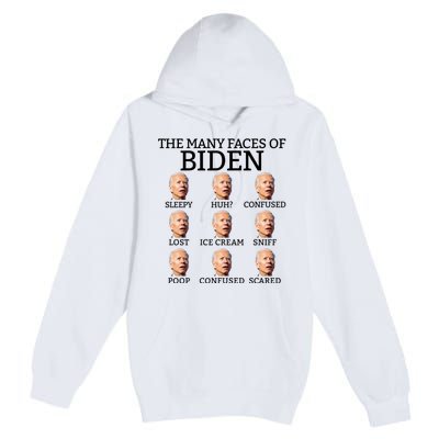 Many Faces Of Biden Anti Biden Hate Biden Confused Biden Premium Pullover Hoodie