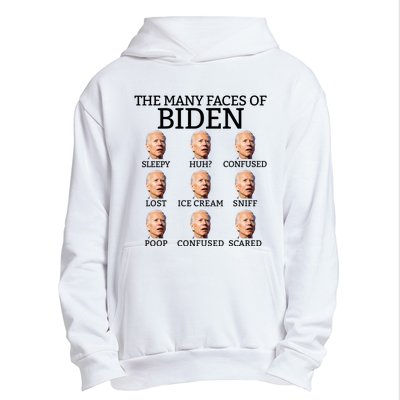 Many Faces Of Biden Anti Biden Hate Biden Confused Biden Urban Pullover Hoodie