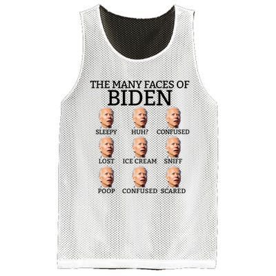 Many Faces Of Biden Anti Biden Hate Biden Confused Biden Mesh Reversible Basketball Jersey Tank