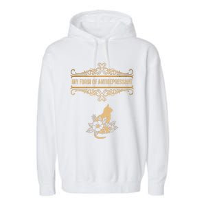 My Form Of Antidepressant Cute Cat Kitten Serotonin Garment-Dyed Fleece Hoodie