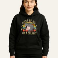 Moodeng First Of All IM A Delight Vintage Angry Moo Deng Gift Hoodie