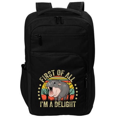 Moodeng First Of All IM A Delight Vintage Angry Moo Deng Gift Impact Tech Backpack