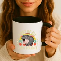 Moodeng First Of All IM A Delight Vintage Angry Moo Deng Gift Mug