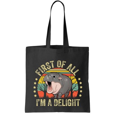 Moodeng First Of All IM A Delight Vintage Angry Moo Deng Gift Bag