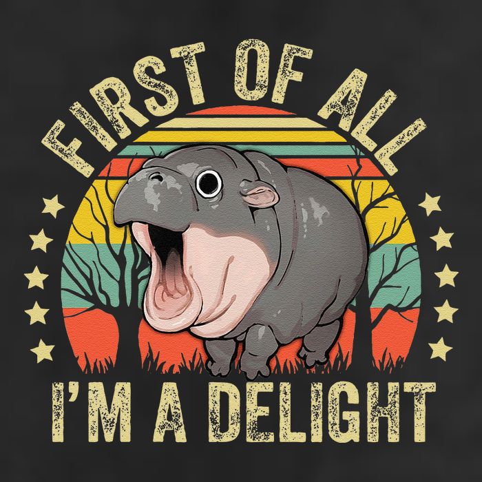 Moodeng First Of All IM A Delight Vintage Angry Moo Deng Gift Trucker Hat