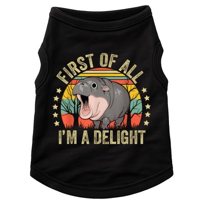 Moodeng First Of All IM A Delight Vintage Angry Moo Deng Doggie Tank