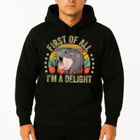 Moodeng First Of All IM A Delight Vintage Angry Moo Deng Hoodie