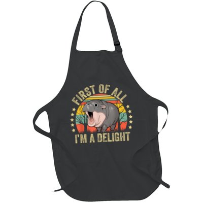Moodeng First Of All IM A Delight Vintage Angry Moo Deng Apron