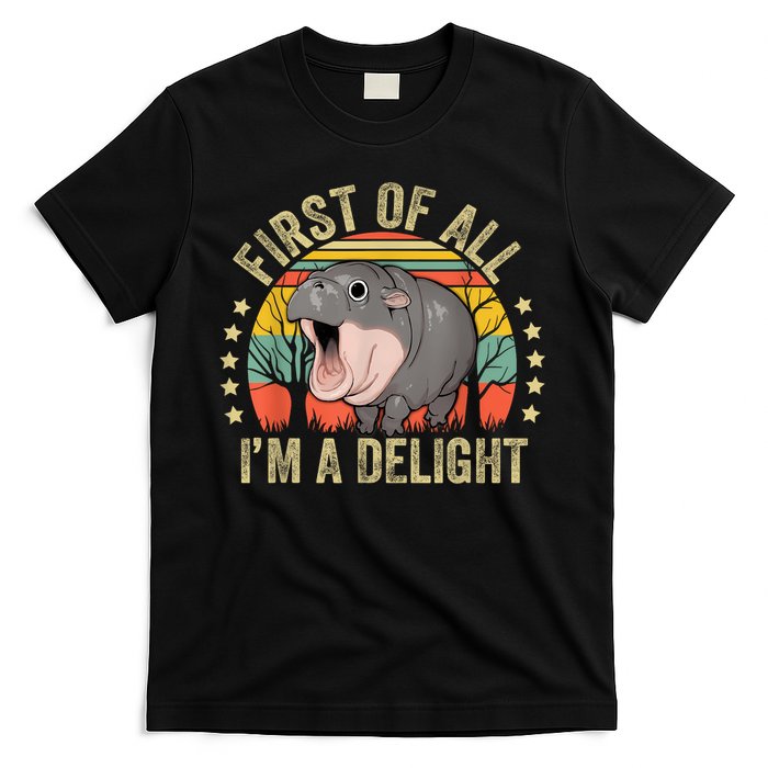 Moodeng First Of All IM A Delight Vintage Angry Moo Deng T-Shirt