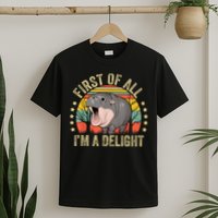Moodeng First Of All IM A Delight Vintage Angry Moo Deng T-Shirt
