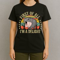 Moodeng First Of All IM A Delight Vintage Angry Moo Deng T-Shirt