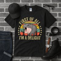 Moodeng First Of All IM A Delight Vintage Angry Moo Deng Tall T-Shirt