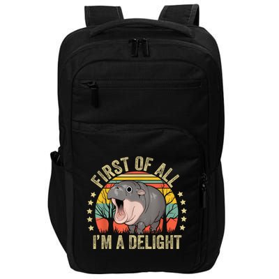 Moodeng First Of All IM A Delight Vintage Angry Moo Deng Impact Tech Backpack