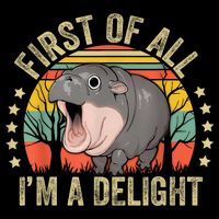 Moodeng First Of All IM A Delight Vintage Angry Moo Deng Daily Commute Backpack