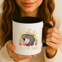 Moodeng First Of All IM A Delight Vintage Angry Moo Deng Mug