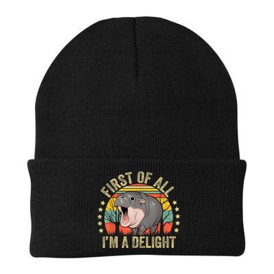 Moodeng First Of All IM A Delight Vintage Angry Moo Deng Beanie