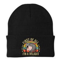 Moodeng First Of All IM A Delight Vintage Angry Moo Deng Beanie