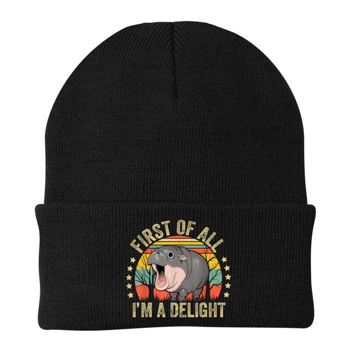 Moodeng First Of All IM A Delight Vintage Angry Moo Deng Beanie