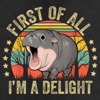 Moodeng First Of All IM A Delight Vintage Angry Moo Deng Beanie