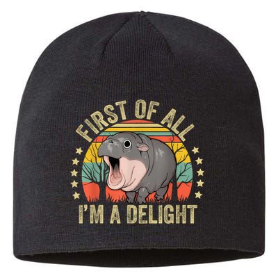 Moodeng First Of All IM A Delight Vintage Angry Moo Deng Sustainable Beanie