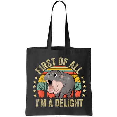 Moodeng First Of All IM A Delight Vintage Angry Moo Deng Bag