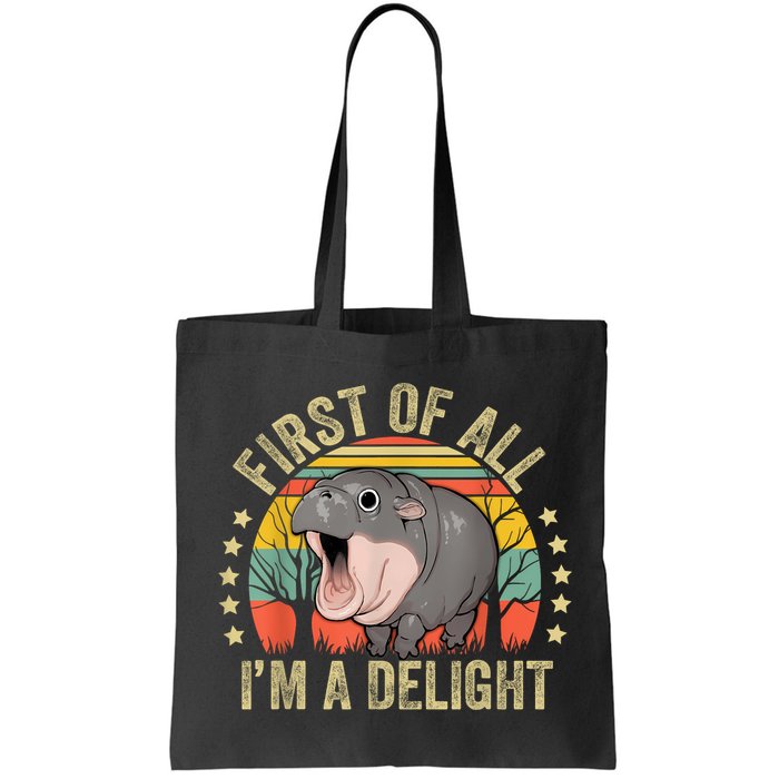 Moodeng First Of All IM A Delight Vintage Angry Moo Deng Bag