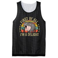 Moodeng First Of All IM A Delight Vintage Angry Moo Deng Mesh Reversible Basketball Jersey Tank