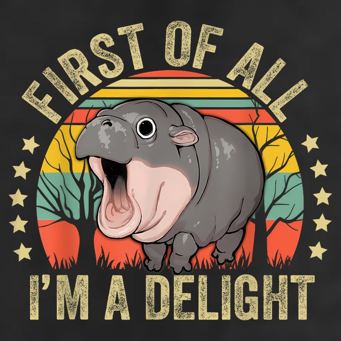 Moodeng First Of All IM A Delight Vintage Angry Moo Deng Tumbler