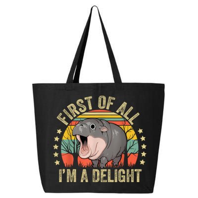 Moodeng First Of All IM A Delight Vintage Angry Moo Deng 25L Jumbo Tote