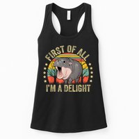 Moodeng First Of All IM A Delight Vintage Angry Moo Deng Womens Tank Top