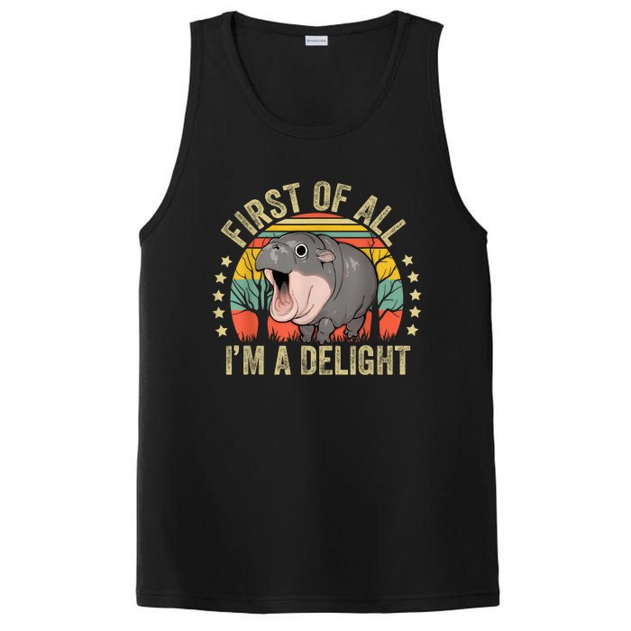 Moodeng First Of All IM A Delight Vintage Angry Moo Deng PosiCharge Competitor Tank