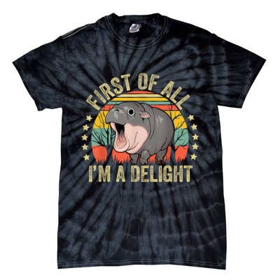 Moodeng First Of All IM A Delight Vintage Angry Moo Deng Tie-Dye T-Shirt
