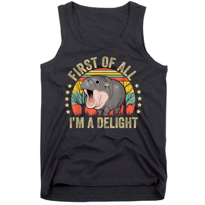 Moodeng First Of All IM A Delight Vintage Angry Moo Deng Tank Top