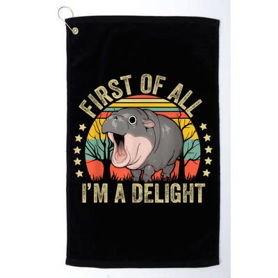 Moodeng First Of All IM A Delight Vintage Angry Moo Deng Golf Towel