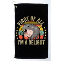Moodeng First Of All IM A Delight Vintage Angry Moo Deng Golf Towel