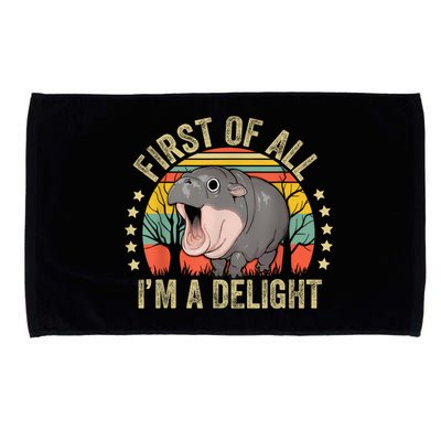 Moodeng First Of All IM A Delight Vintage Angry Moo Deng Microfiber Hand Towel