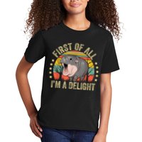 Moodeng First Of All IM A Delight Vintage Angry Moo Deng Kids T-Shirt