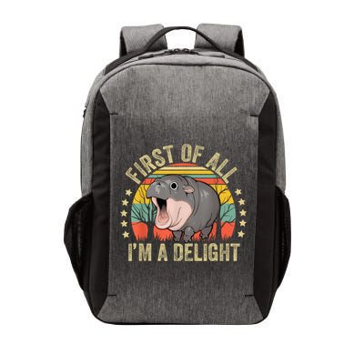 Moodeng First Of All IM A Delight Vintage Angry Moo Deng Vector Backpack