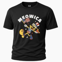 Meowica Fourth Of July Funny Cat Cooling Performance Crew T-Shirt