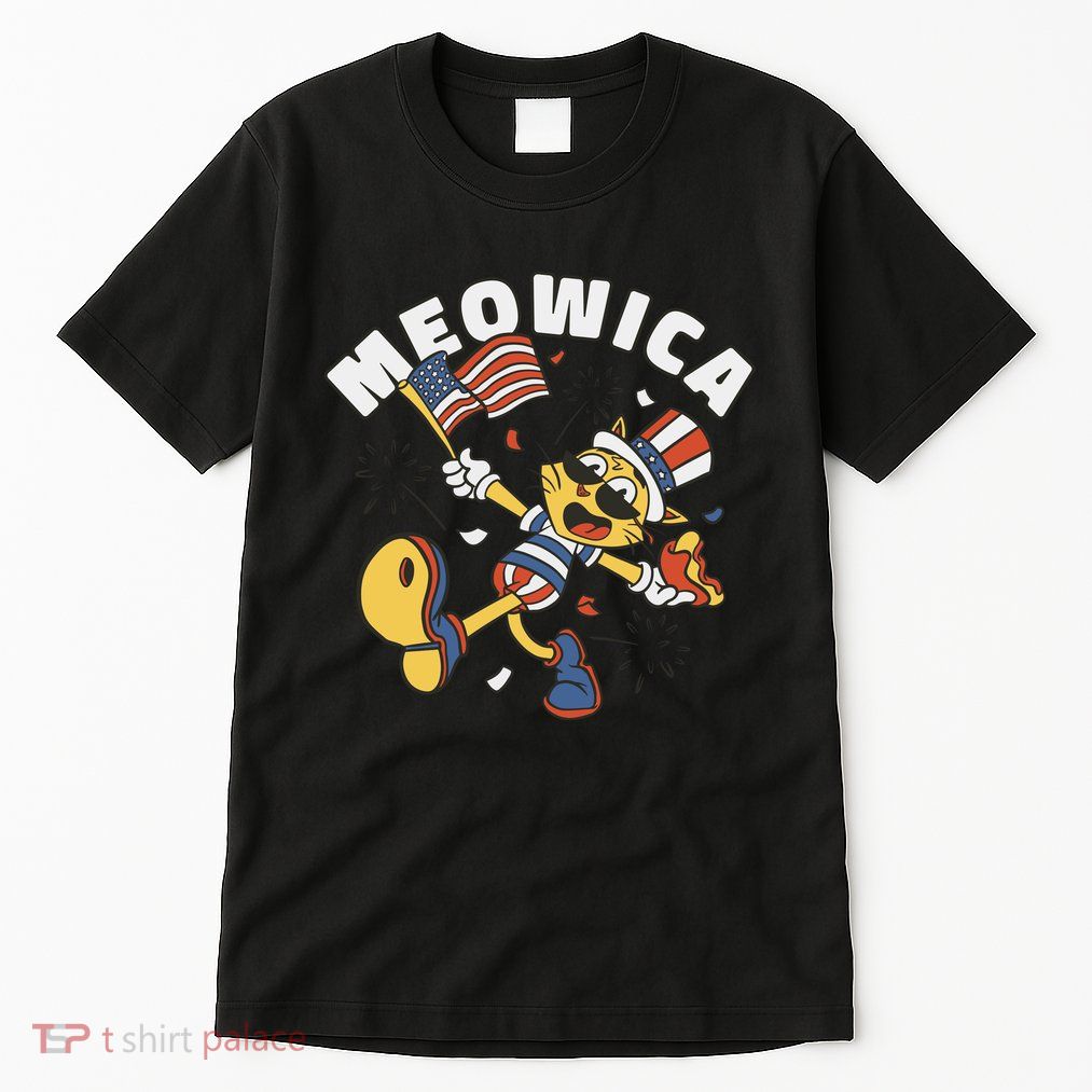 Meowica Fourth Of July Funny Cat Tall T-Shirt