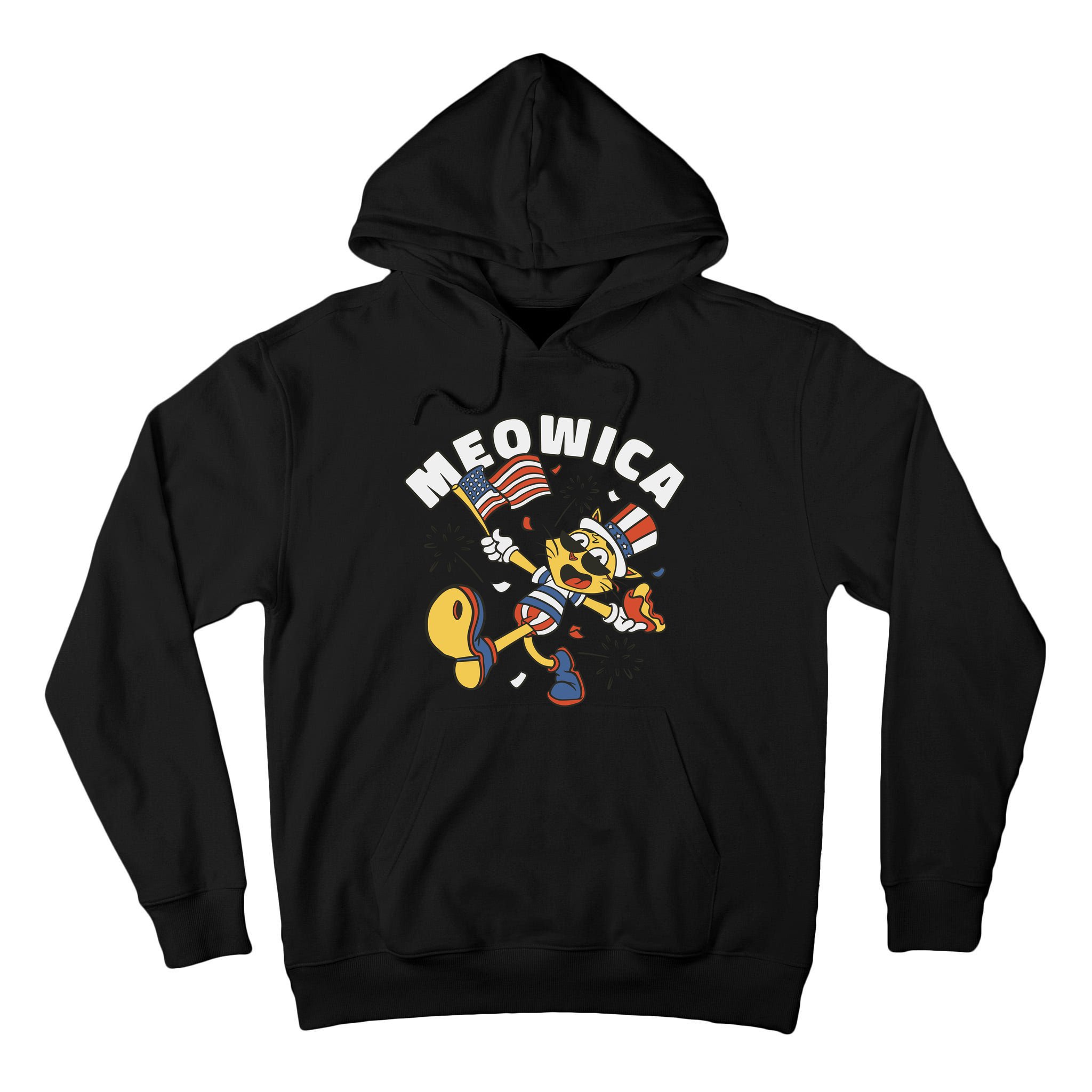 Meowica Fourth Of July Funny Cat Tall Hoodie