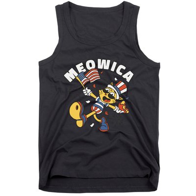 Meowica Fourth Of July Funny Cat Tank Top