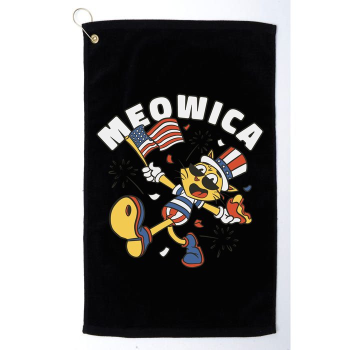 Meowica Fourth Of July Funny Cat Golf Towel