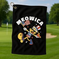 Meowica Fourth Of July Funny Cat Golf Towel