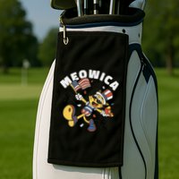 Meowica Fourth Of July Funny Cat Golf Towel