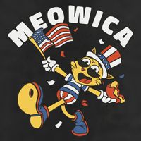Meowica Fourth Of July Funny Cat Golf Towel