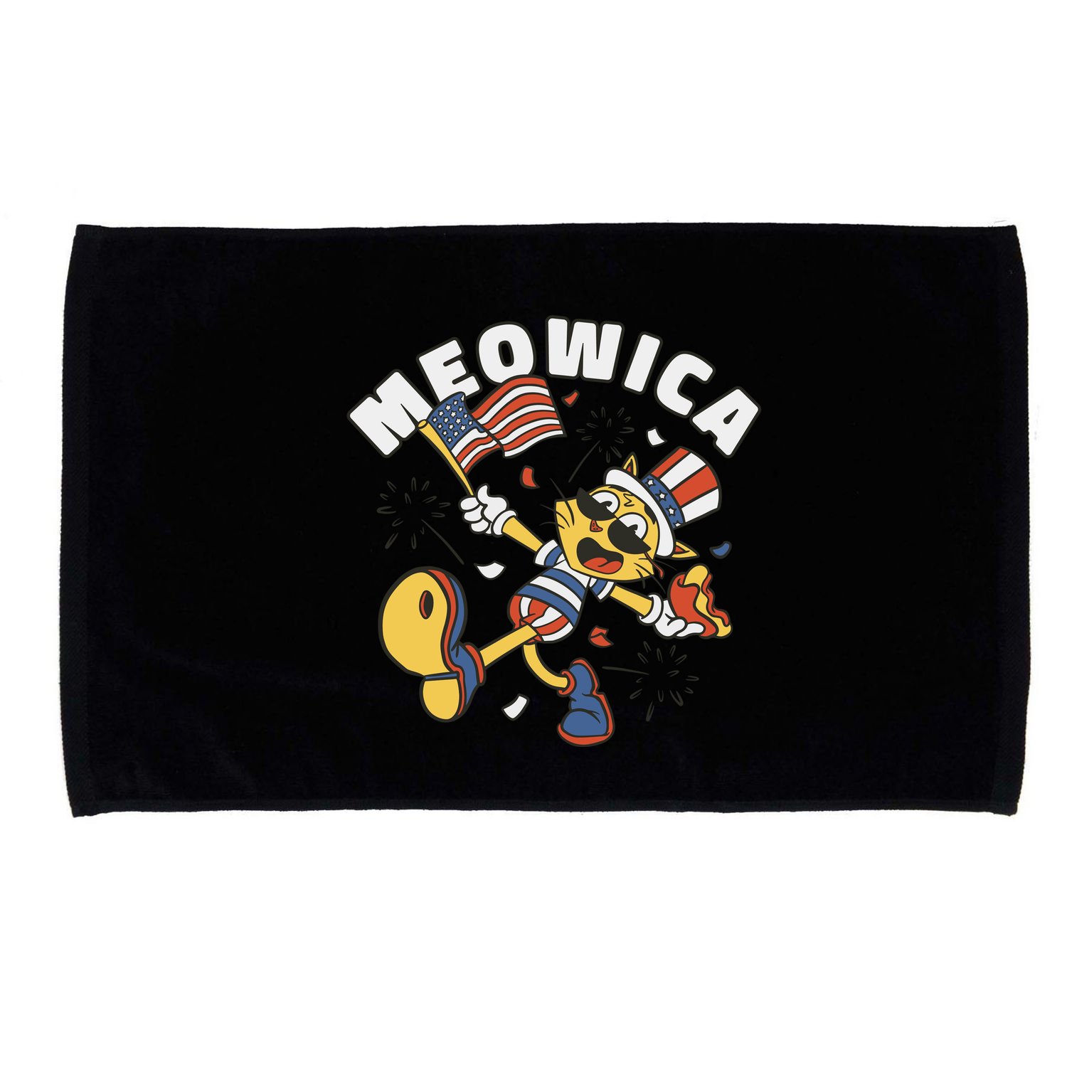 Meowica Fourth Of July Funny Cat Microfiber Hand Towel