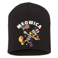 Meowica Fourth Of July Funny Cat Short Acrylic Beanie