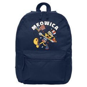 Meowica Fourth Of July Funny Cat 16 in Basic Backpack