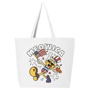 Meowica Fourth Of July Funny Cat 25L Jumbo Tote